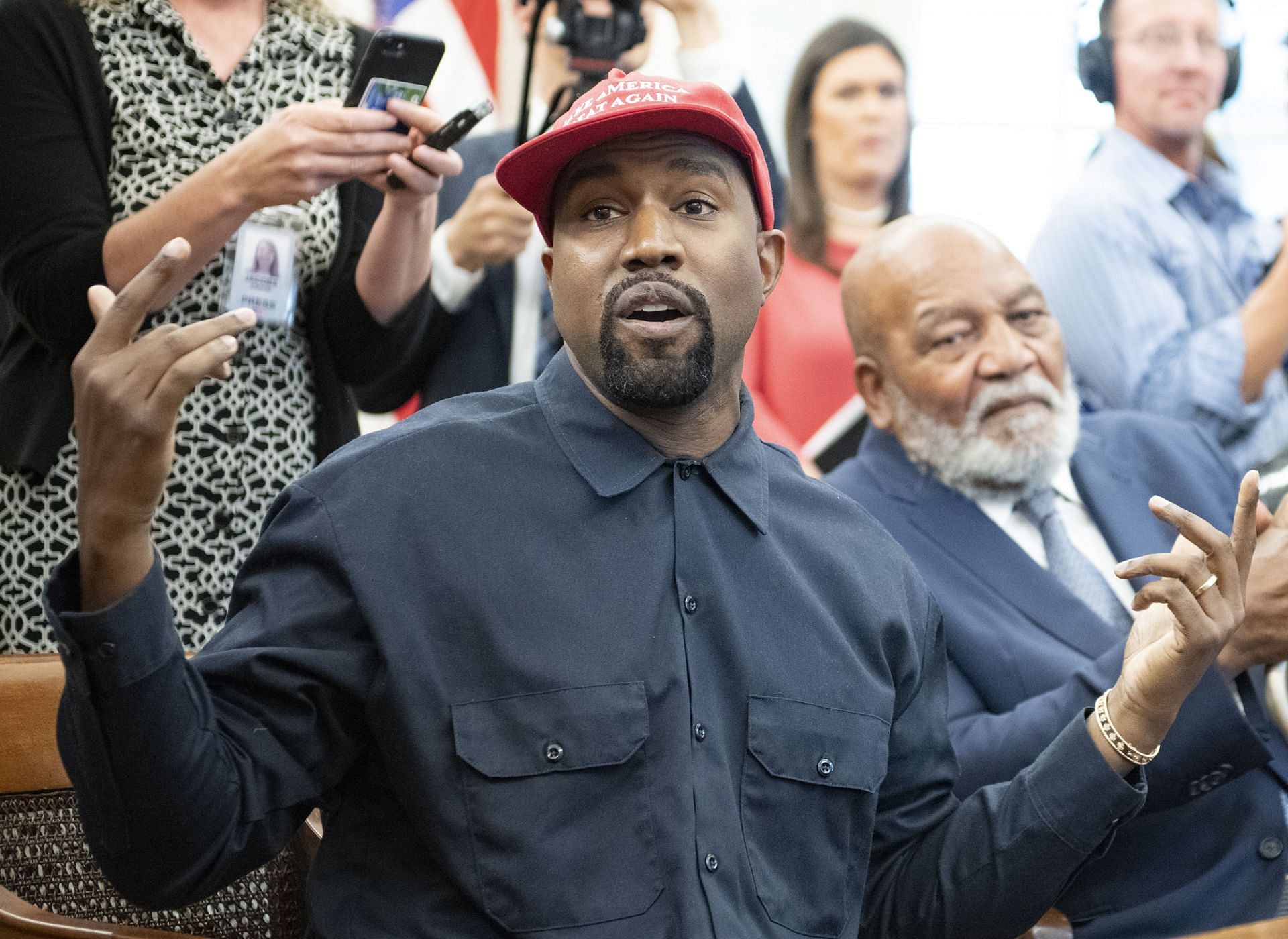 Kanye West in the White House (Image via Getty)